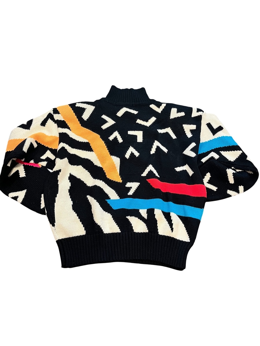 Obermeyer black vintage 80's women's patterned turtleneck sweater - Picture 5 of 5